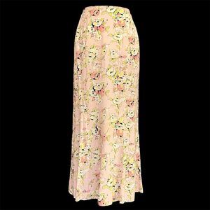 Emma James Dainty Y2K Skirt Size 8 Pink Midi Fairycore Romantic Flounce Rayon